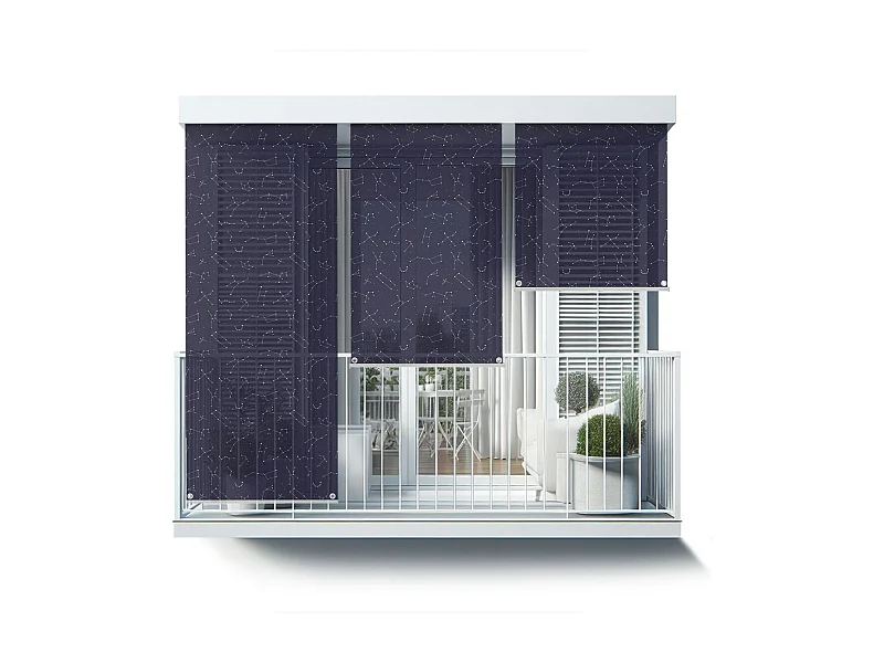 Store enrouleur extérieur original - 60x180 cm - Étoiles nocturnes et constellations Rideau de balcon, Stores de balcon, Rideau pare-soleil