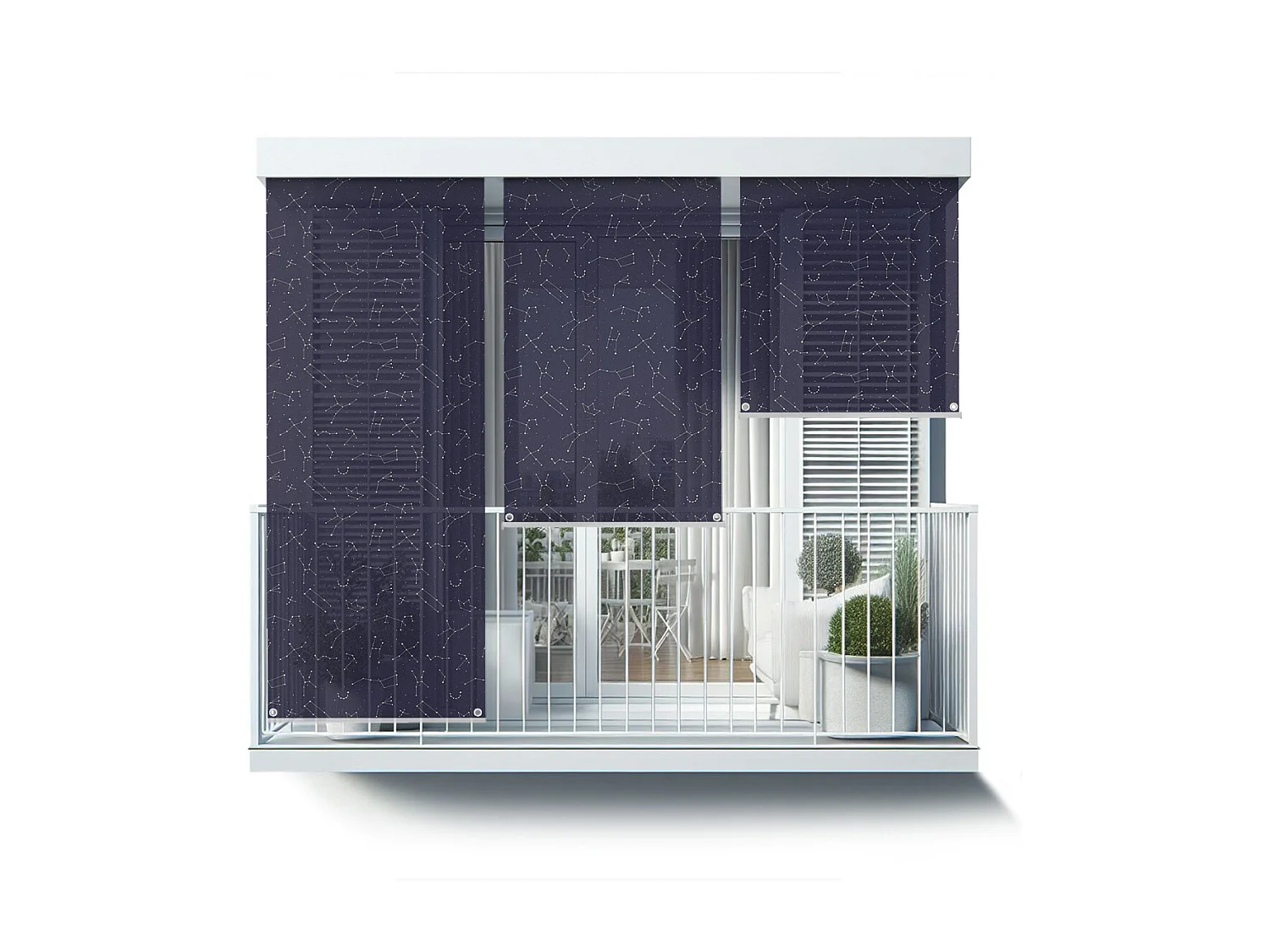 Store enrouleur extérieur original - 50x290 cm - Étoiles nocturnes et constellations Rideau de balcon, Stores de balcon, Rideau pare-soleil