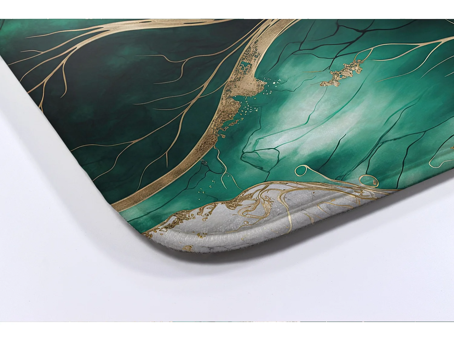 Tapis de salle de bain élégant 90x60 cm - Tapis de salle de bain moderne Marbre vert riche