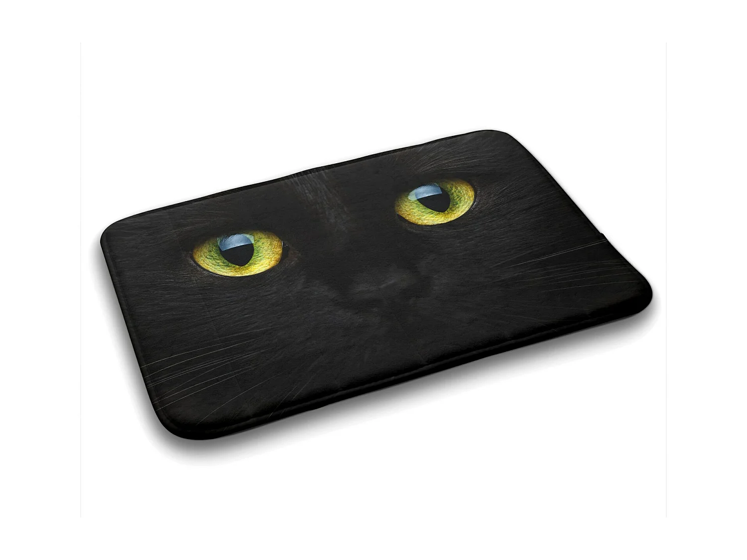 Tapis de salle de bain moderne 75x45 cm - Tapis de salle de bain confortable Chat noir mignon
