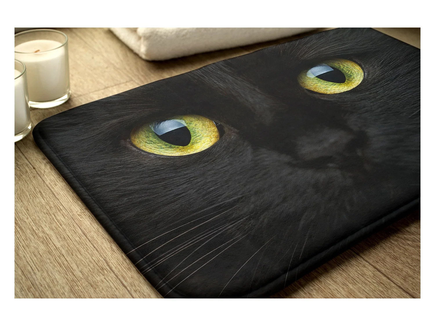 Tappeto da bagno moderno 75x45 cm - Comodo tappeto da bagno simpatico gatto nero
