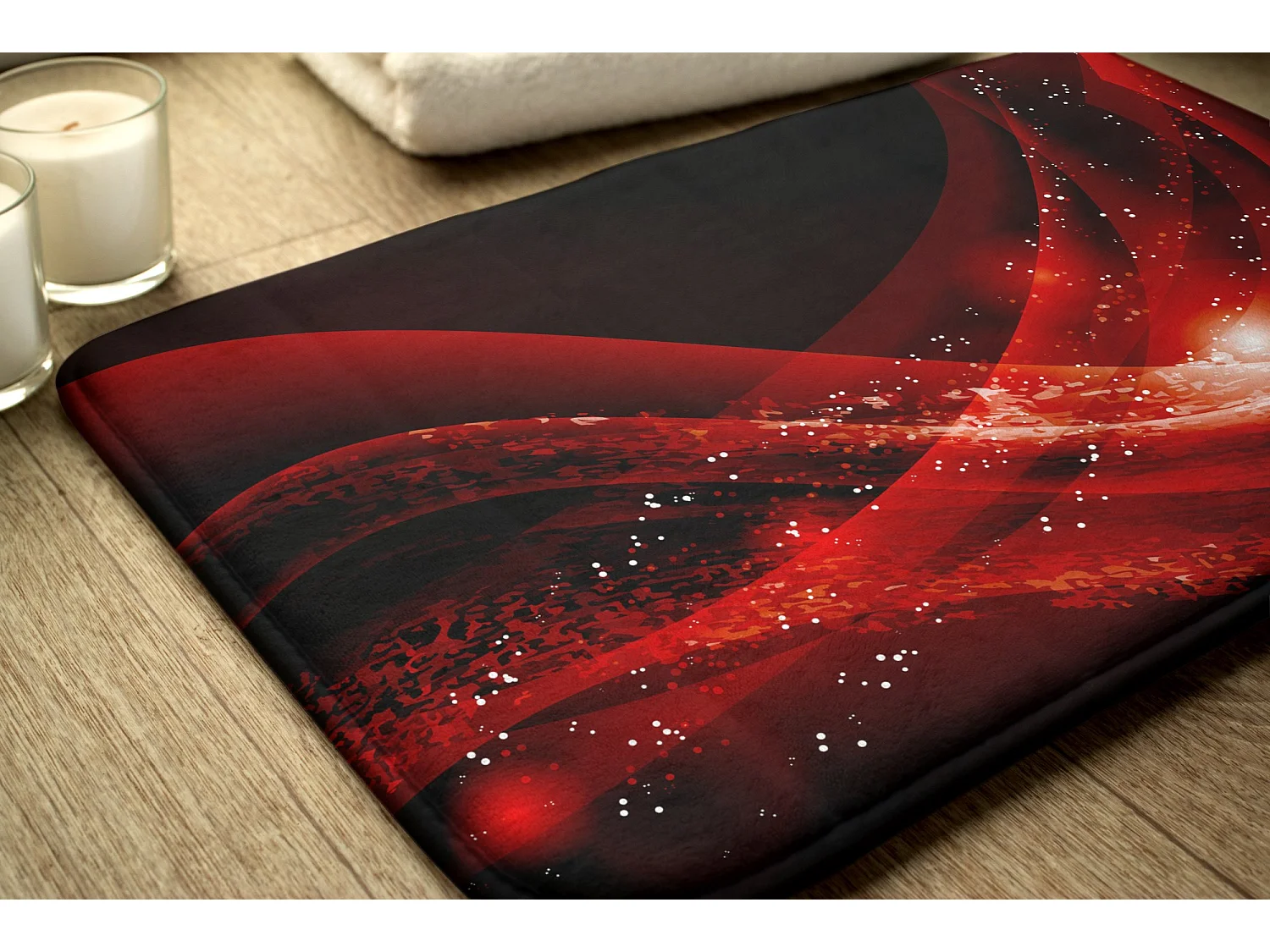 Alfombra De Baño Suave 75x45cm - Alfombra De Baño Antideslizante Abstracción Roja Atrevida