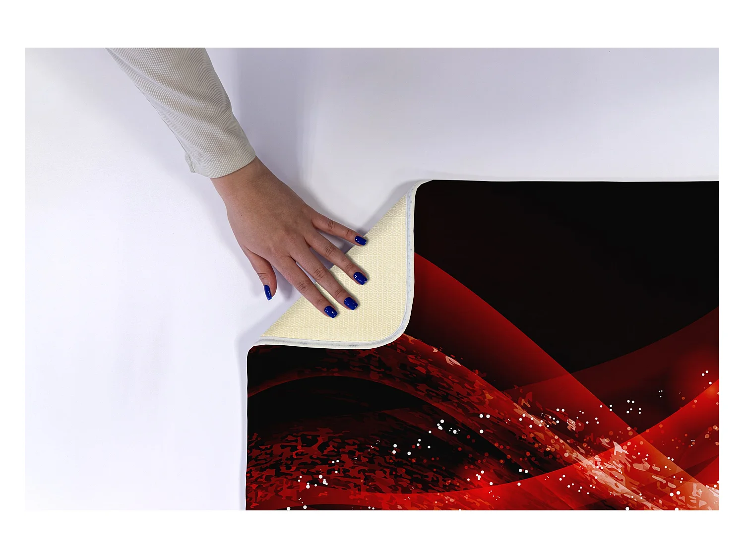 Alfombra De Baño Suave 75x45cm - Alfombra De Baño Antideslizante Abstracción Roja Atrevida