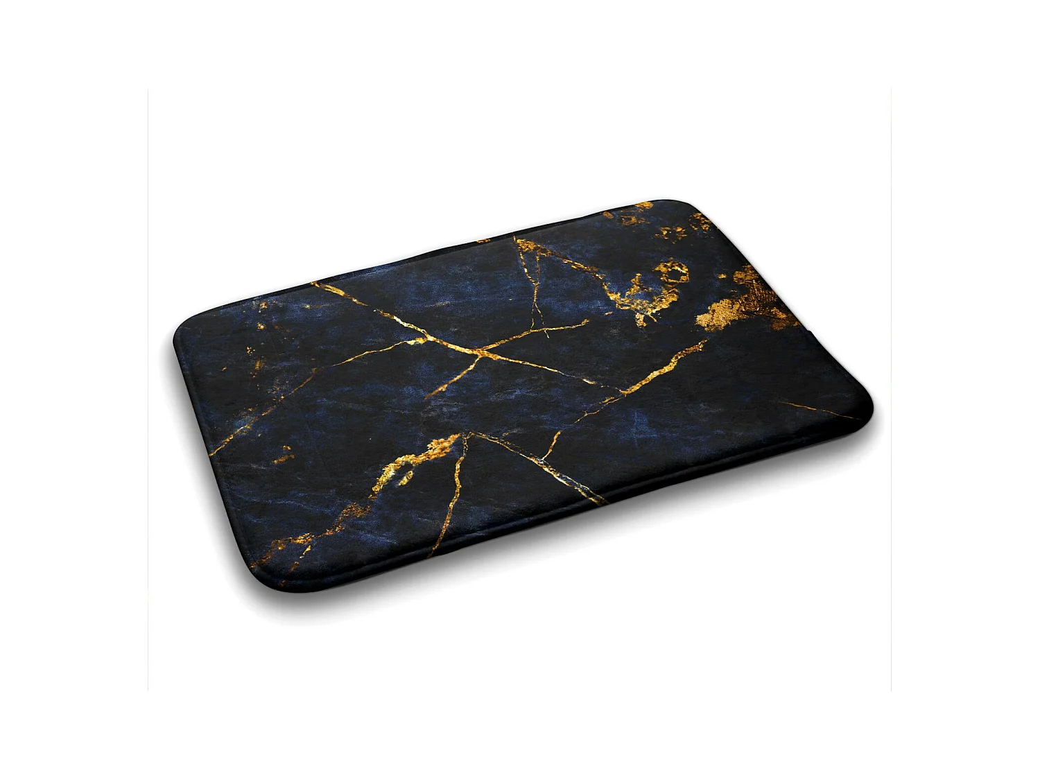 Badkamertapijt 75x45 cm - Antislip badkamertapijt Diep marineblauw marmer