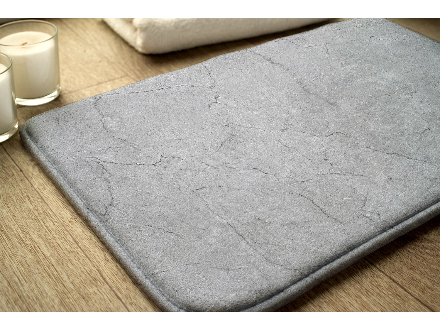 Eleganter Badezimmerteppich 75x45 cm - Moderner Badezimmerteppich Moderner grauer Beton