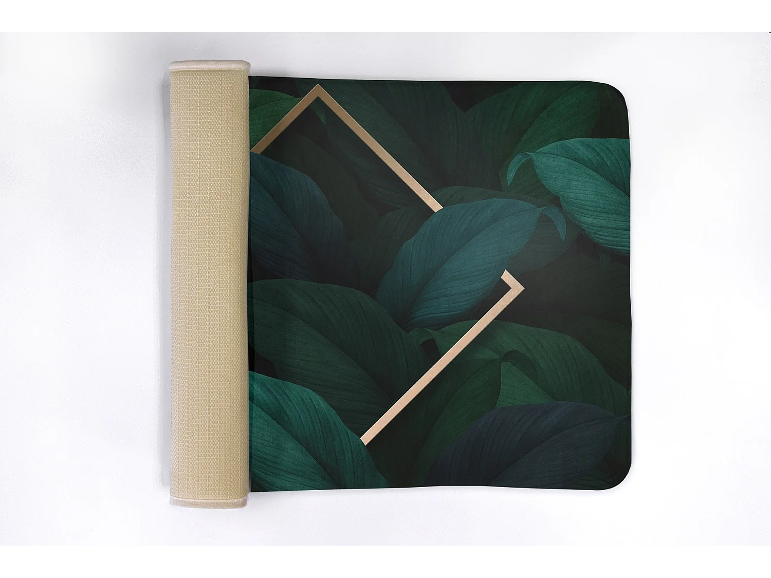 Weicher Badezimmerteppich 90 x 60 cm – rutschfester Badezimmerteppich mit exotischen tropischen Blättern