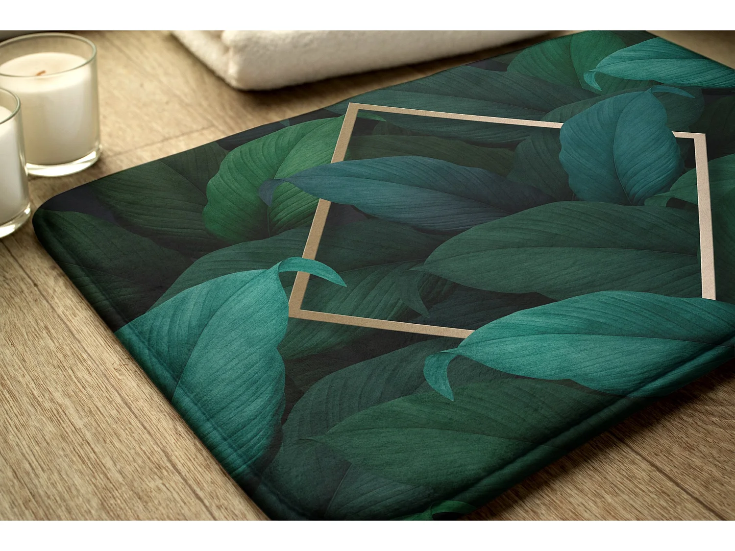 Zacht badkamertapijt 90x60 cm - antislip badkamertapijt exotische tropische bladeren