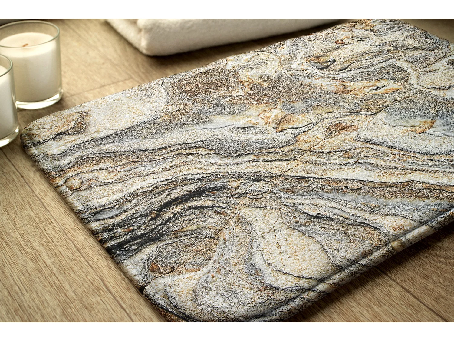 Moderner Badezimmerteppich 90x60 cm - Bequemer Badezimmerteppich aus elegantem Marmor