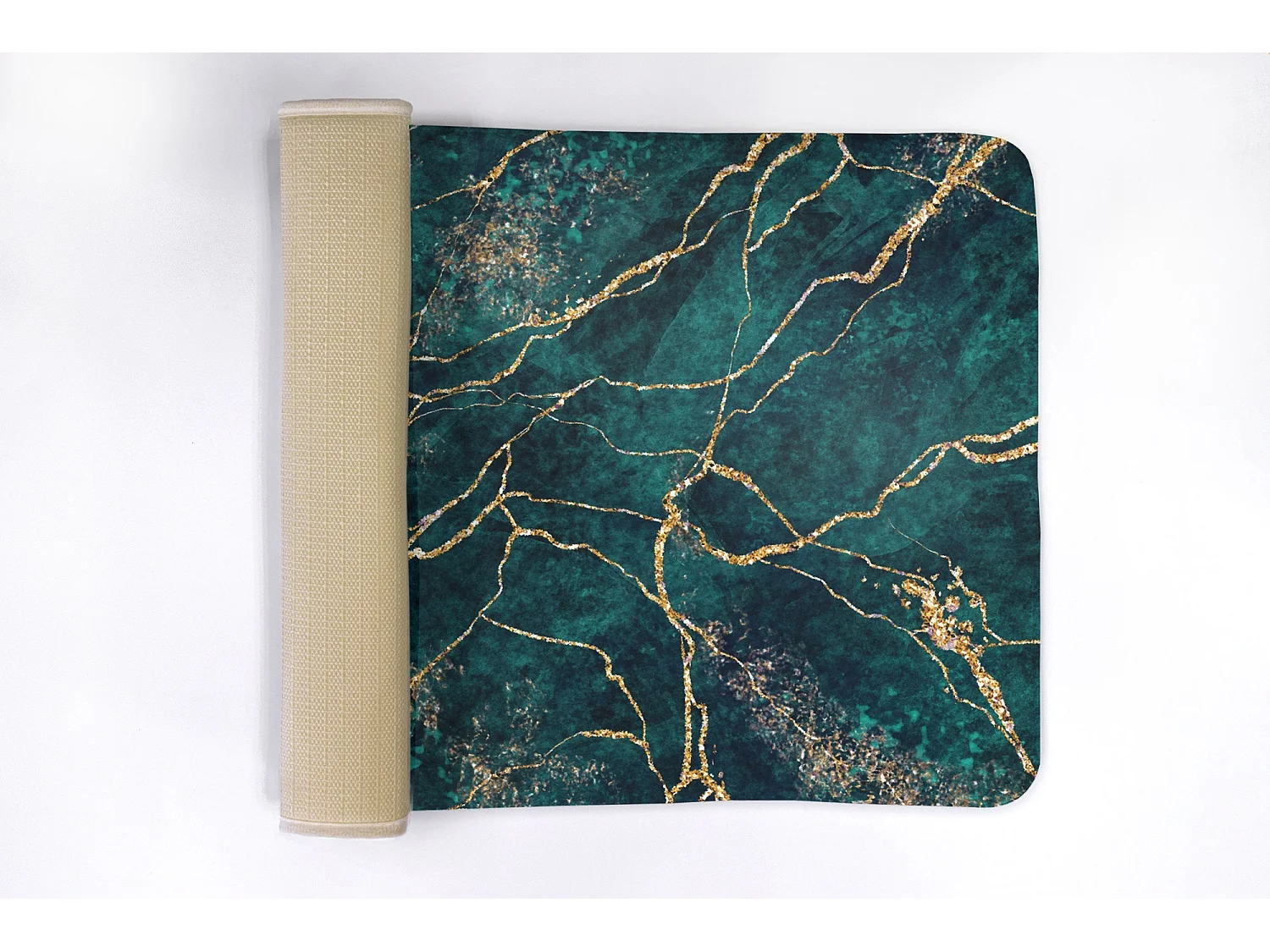 Moderner Badezimmerteppich 75x45 cm – Bequemer, luxuriöser Badezimmerteppich aus grünem Marmor