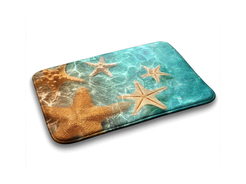 Eleganter Badezimmerteppich 75x45 cm - Moderner Badezimmerteppich Seestern