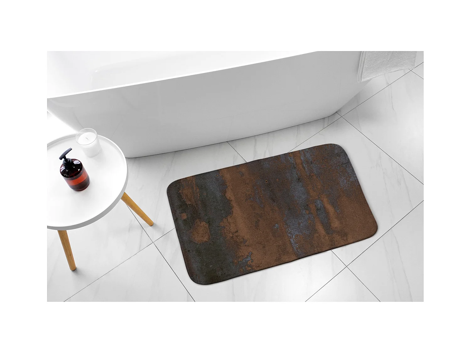 Tapis de salle de bain de luxe 75x45 cm - Tapis de salle de bain doux Rouille industrielle