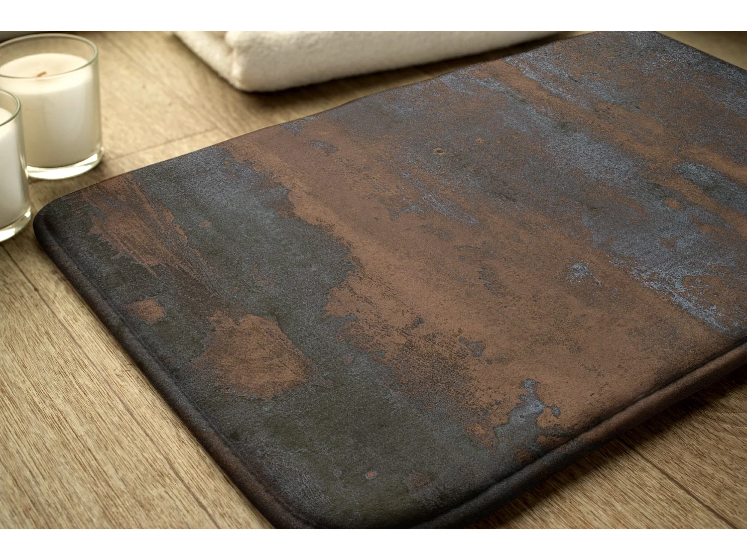 Luxus-Badezimmerteppich 90x60 cm - Weicher Badezimmerteppich Industrierost