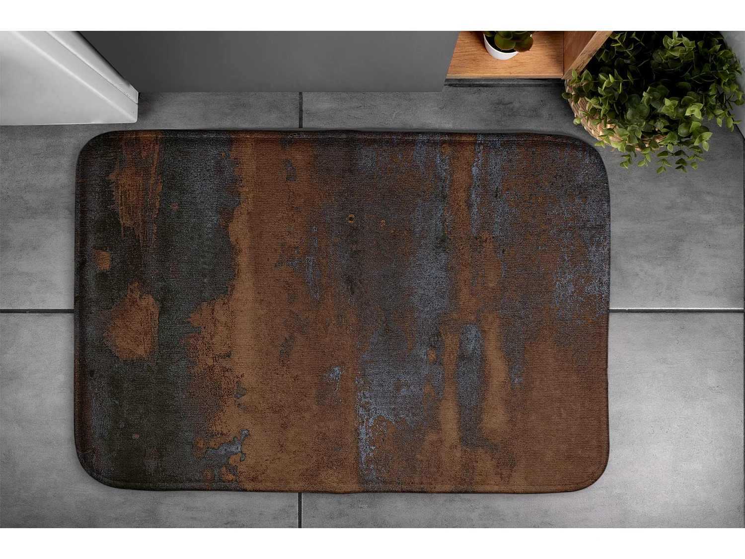 Luxus-Badezimmerteppich 90x60 cm - Weicher Badezimmerteppich Industrierost