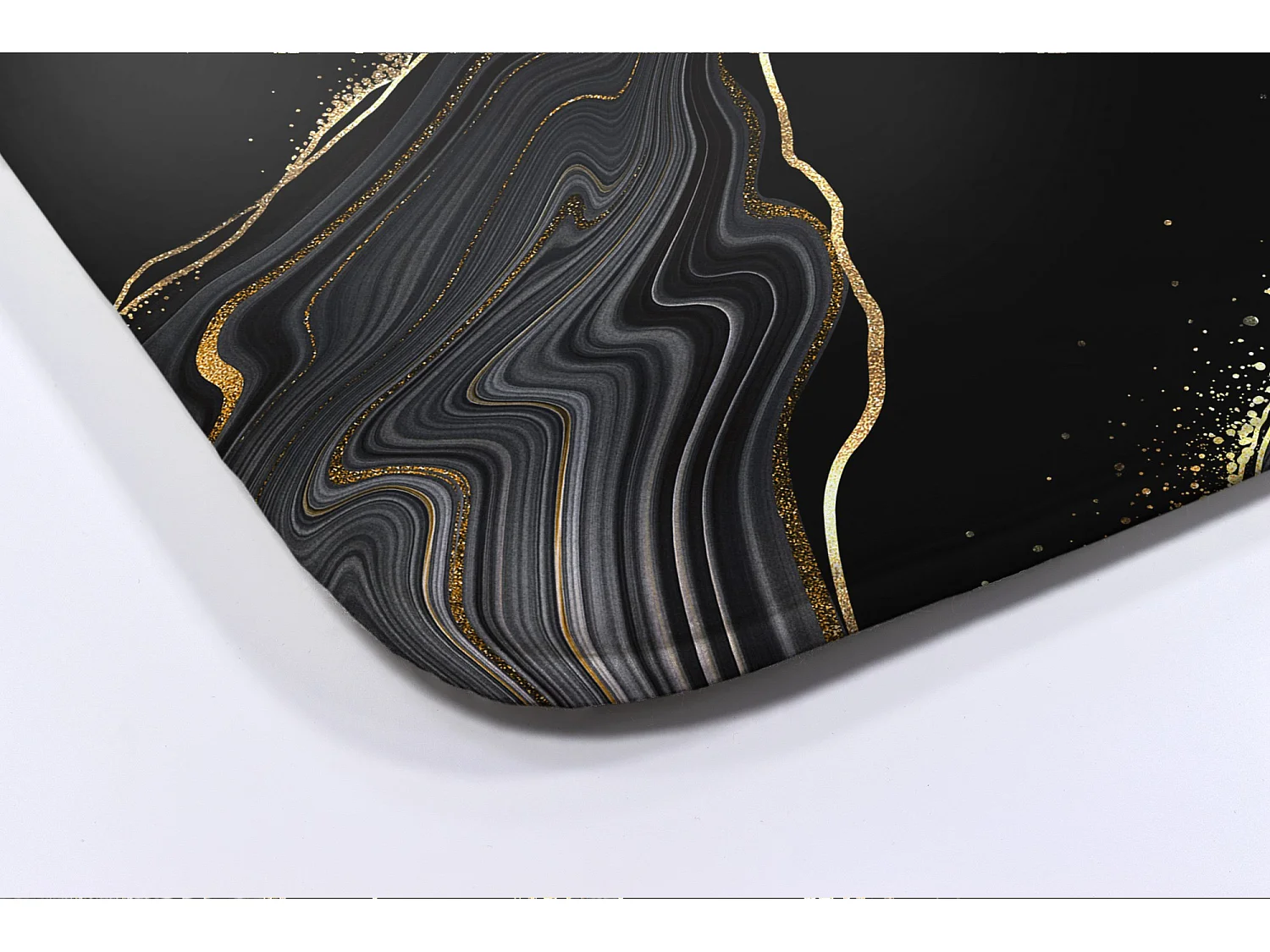 Alfombra de baño moderna 90x60 cm - Cómoda alfombra de baño Noble mármol negro