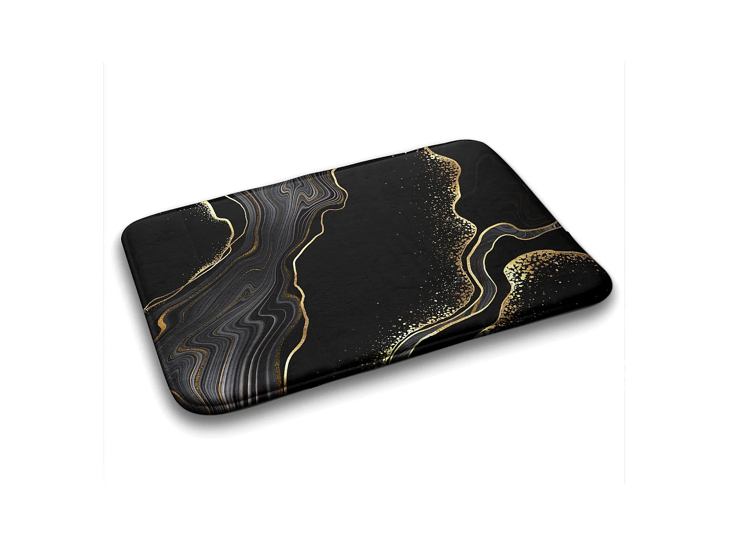 Tapis de salle de bain moderne 90x60 cm - Tapis de salle de bain confortable Marbre noir noble