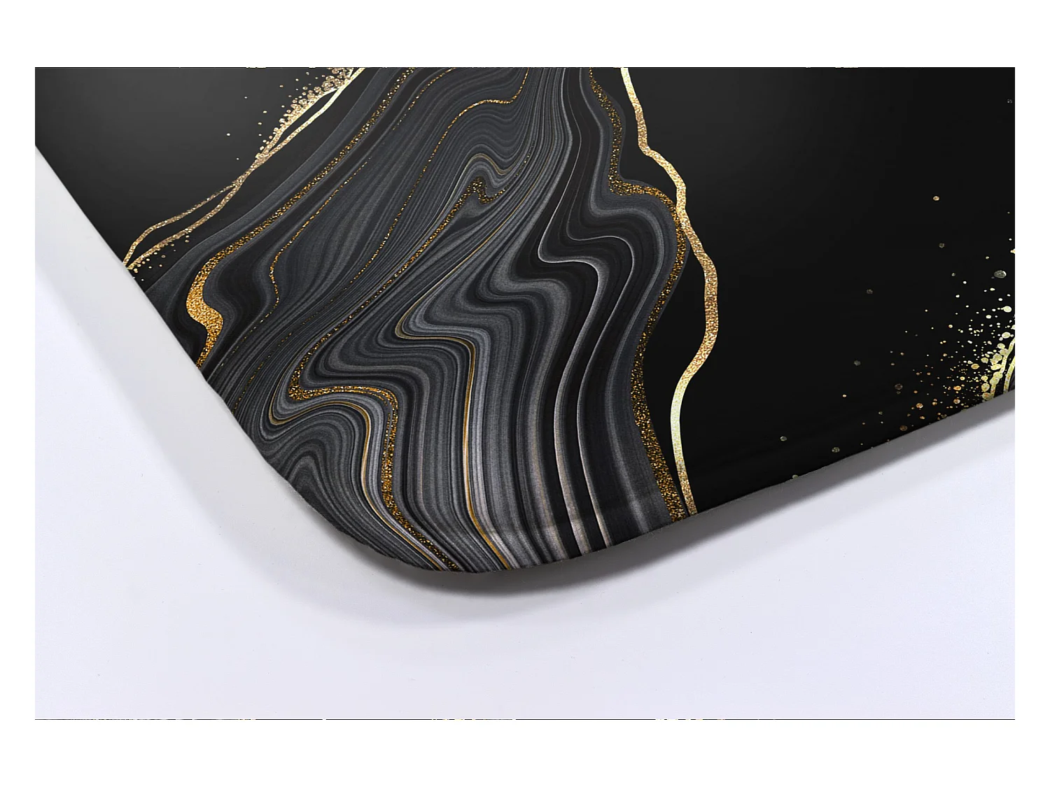 Tappeto da bagno moderno 90x60 cm - Comodo tappeto da bagno Nobile marmo nero