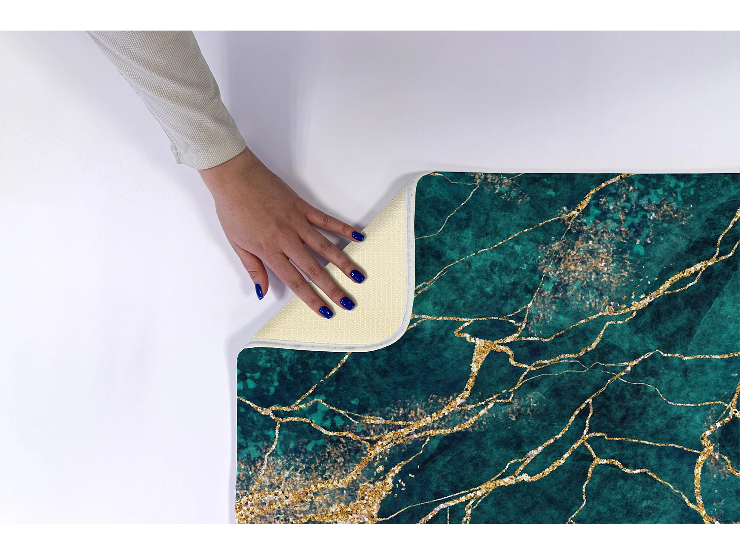 Alfombra de baño moderna 90x60 cm - Alfombra de baño cómoda y lujosa de mármol verde