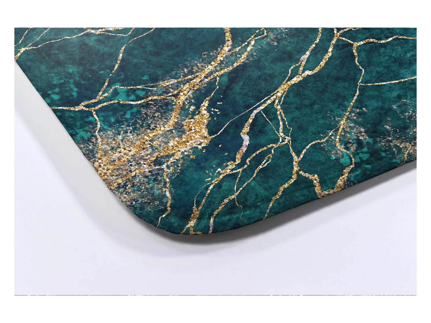 Modern badkamertapijt 90x60 cm - groen marmer Luxe comfortabel badkamertapijt