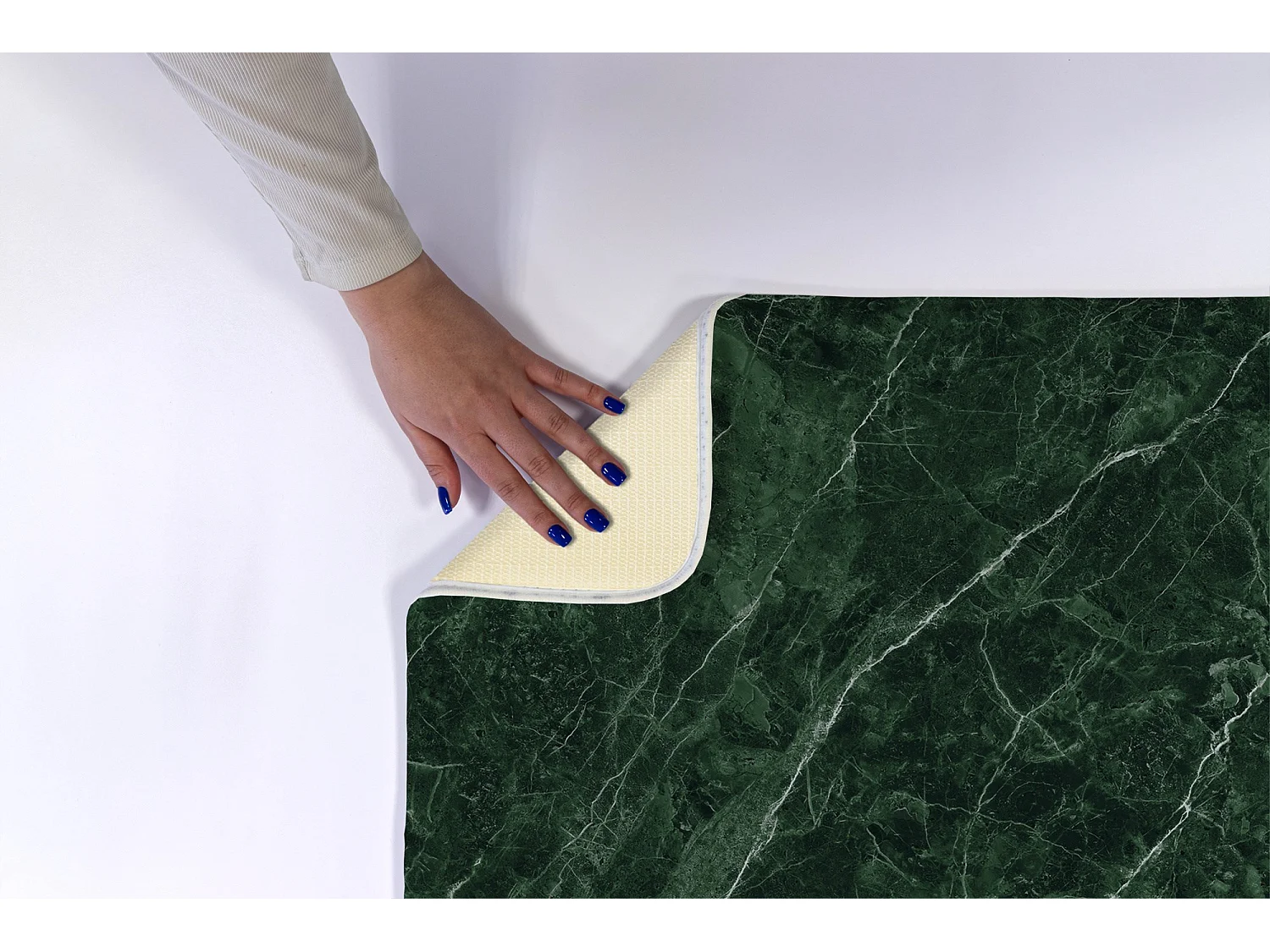 Alfombra de baño elegante 90x60 cm - Alfombra de baño moderna Mármol verde único