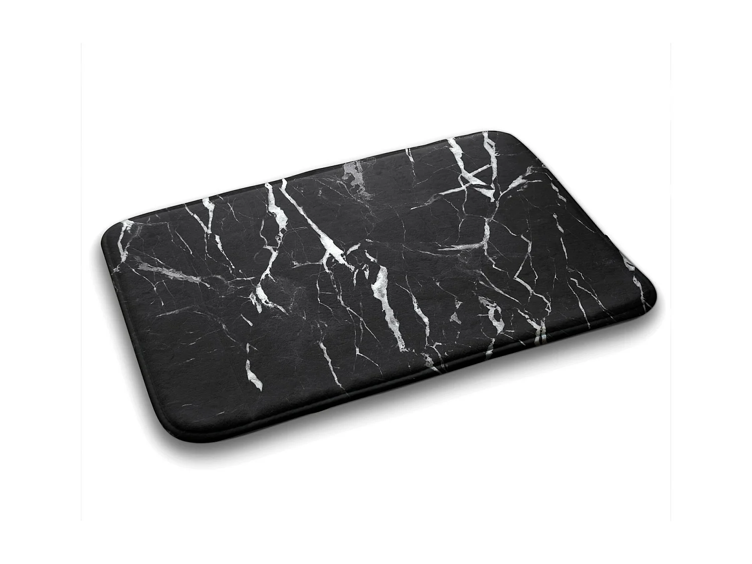 Tapis de salle de bain de luxe 90x60 cm - Tapis de bain doux élégant marbre noir