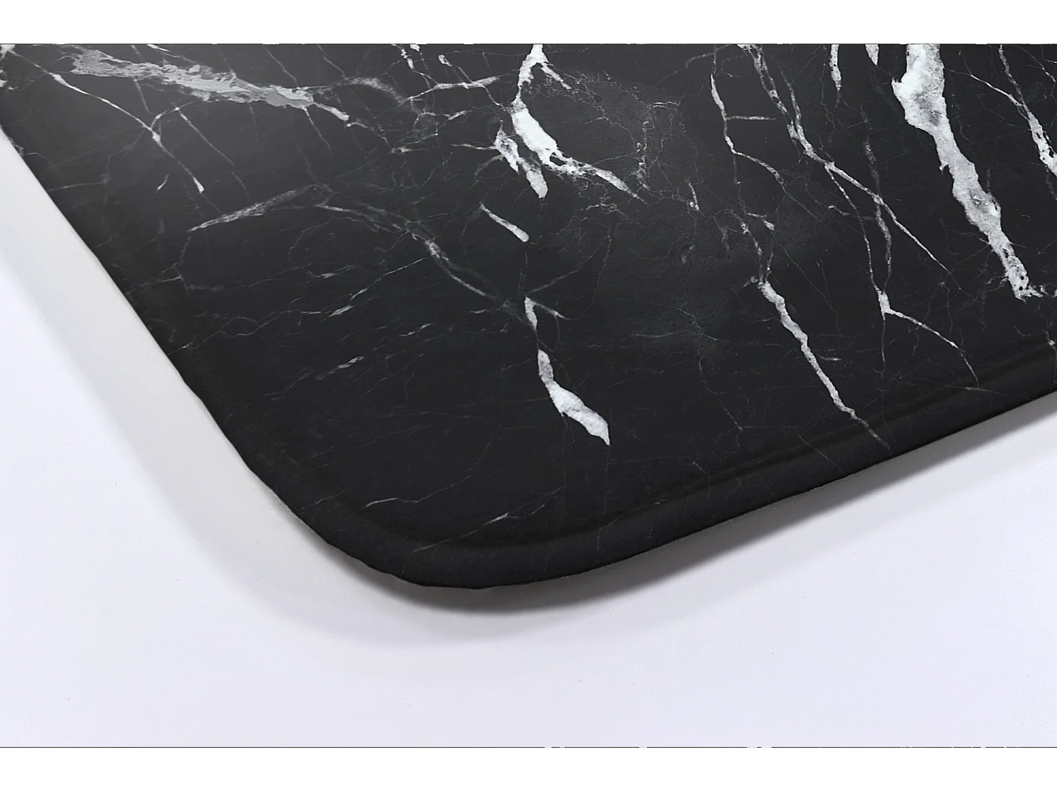 Tapis de salle de bain de luxe 90x60 cm - Tapis de bain doux élégant marbre noir