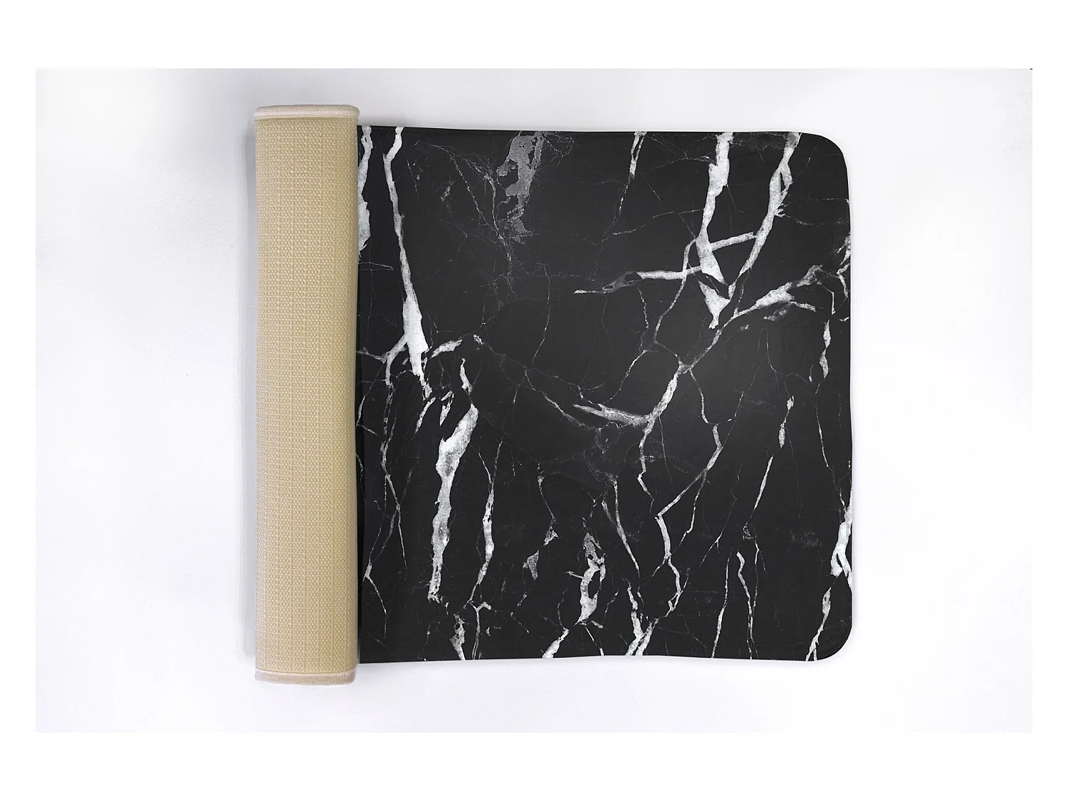 Luxe badkamerkleed 75x45 cm - Elegante zwarte marmeren zachte badmat