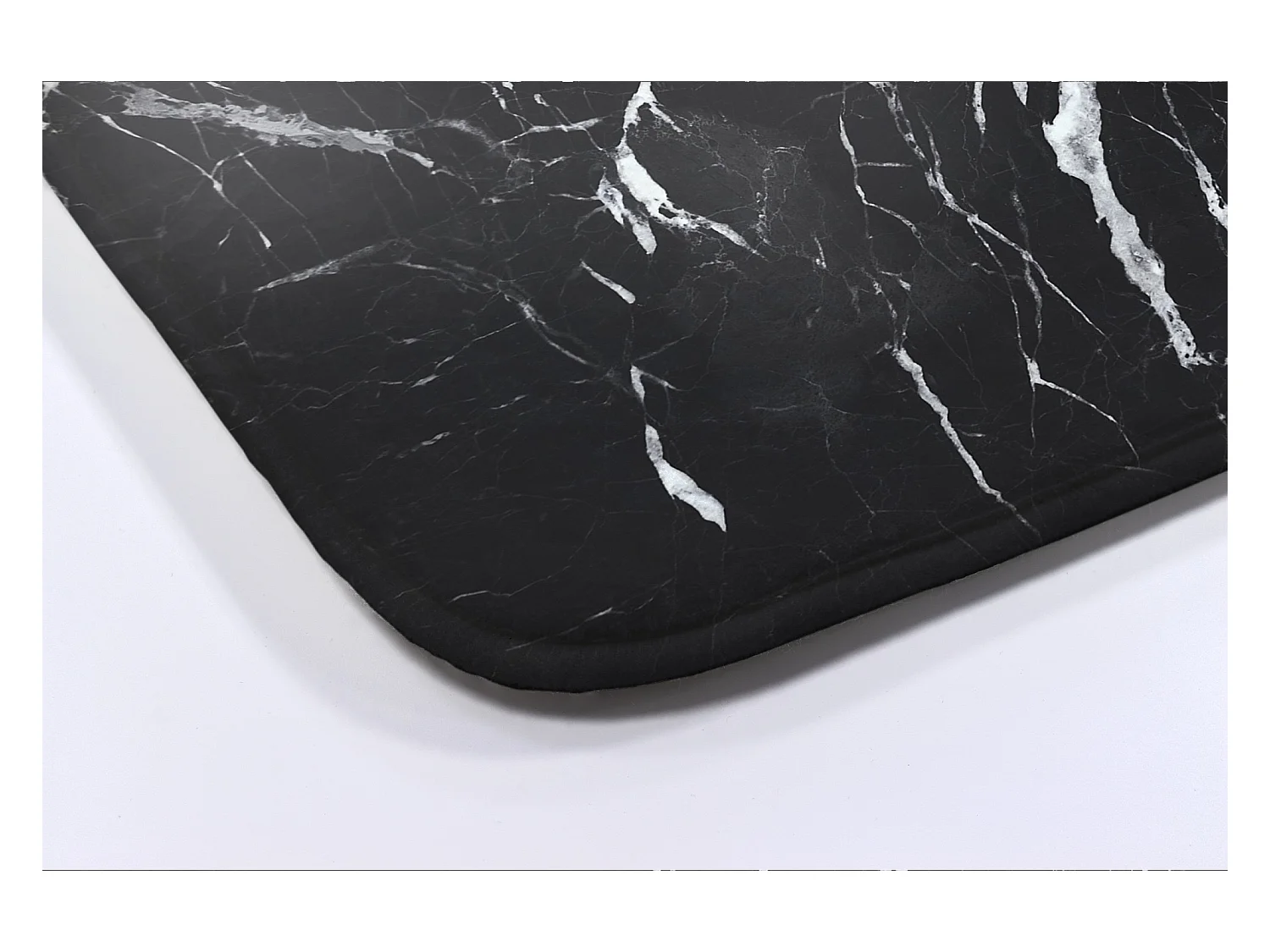 Luxe badkamerkleed 75x45 cm - Elegante zwarte marmeren zachte badmat