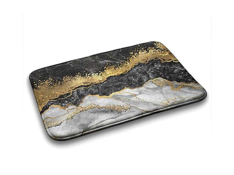 Alfombra de baño de lujo 75x45 cm - Alfombra de baño suave Mármol dorado