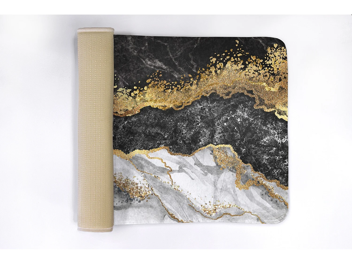 Alfombra de baño de lujo 75x45 cm - Alfombra de baño suave Mármol dorado