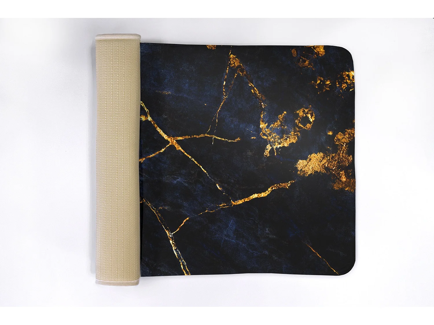 Badezimmerteppich 90x60 cm – Rutschfester Badezimmerteppich Tief dunkelblauer Marmor