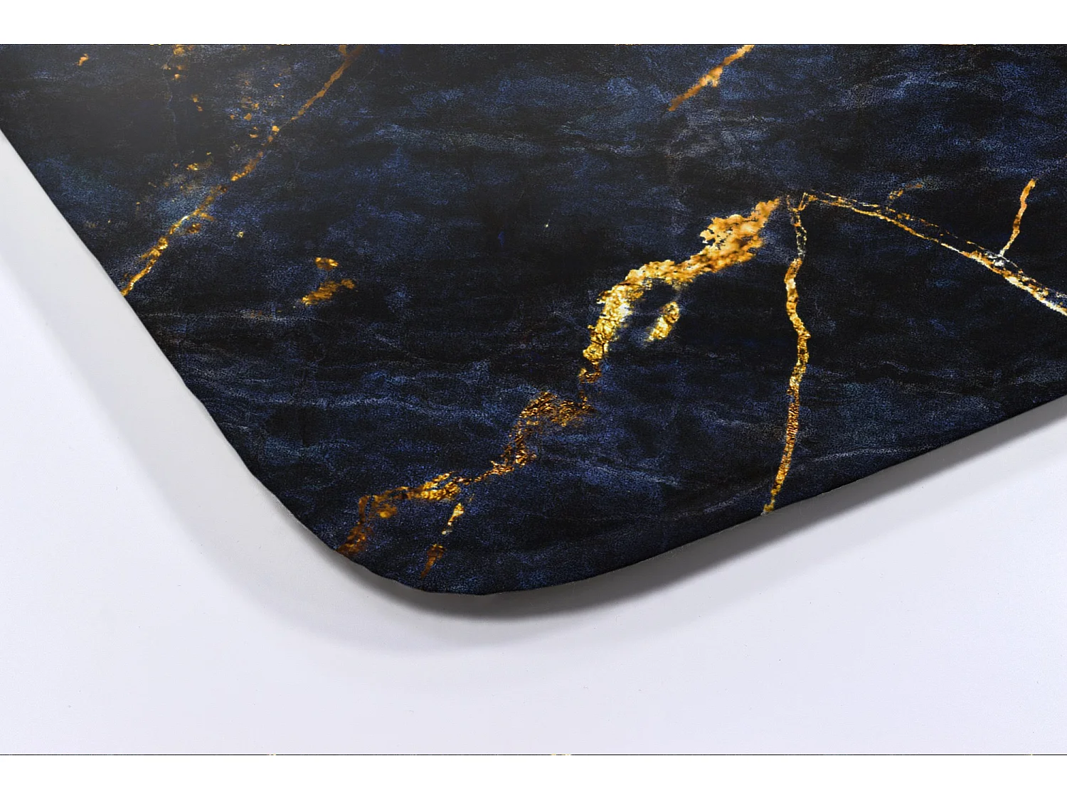 Badezimmerteppich 90x60 cm – Rutschfester Badezimmerteppich Tief dunkelblauer Marmor