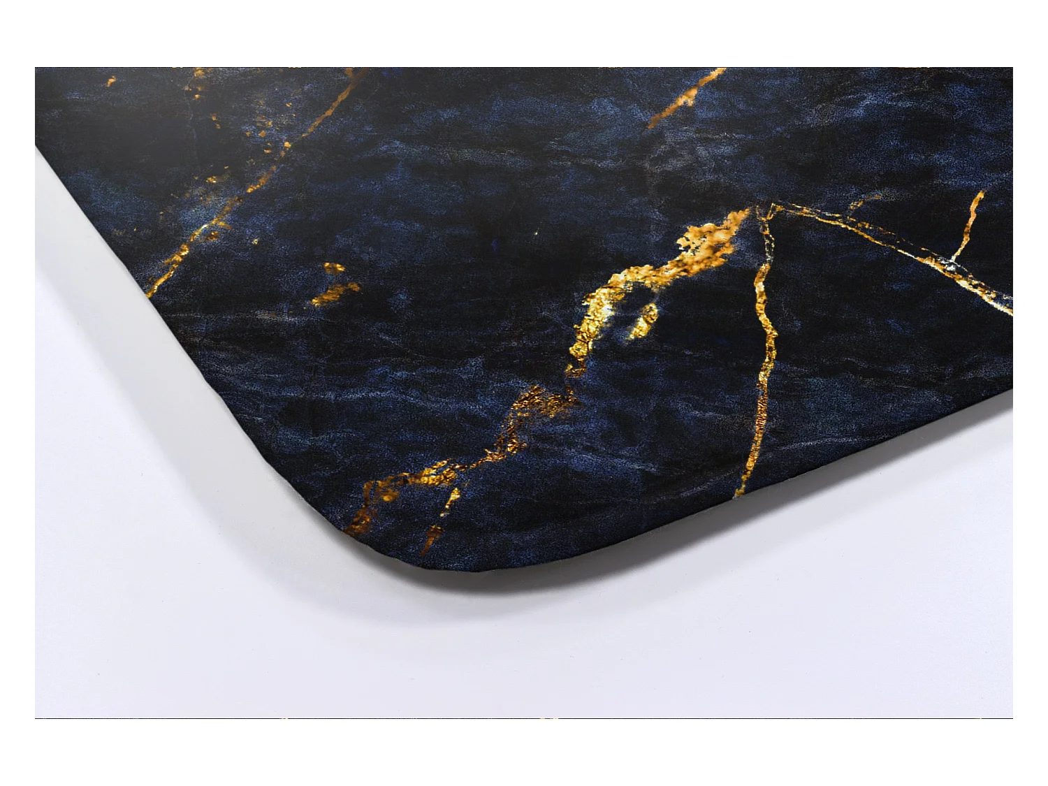 Badkamertapijt 90x60 cm - Antislip badkamertapijt Diep marineblauw marmer
