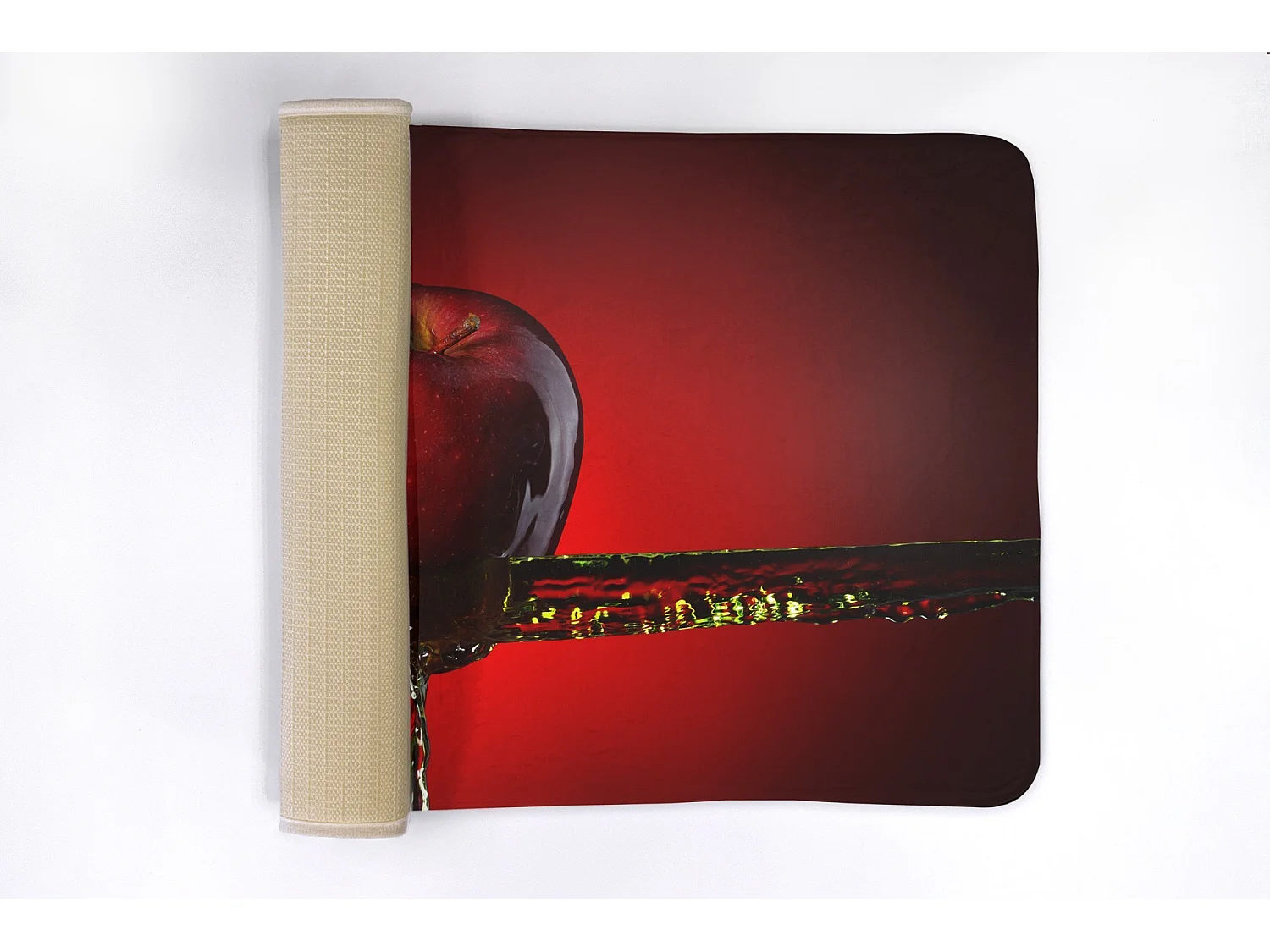Badezimmermatte 90 x 60 cm – rutschfeste Badezimmermatte Juicy Red Apple