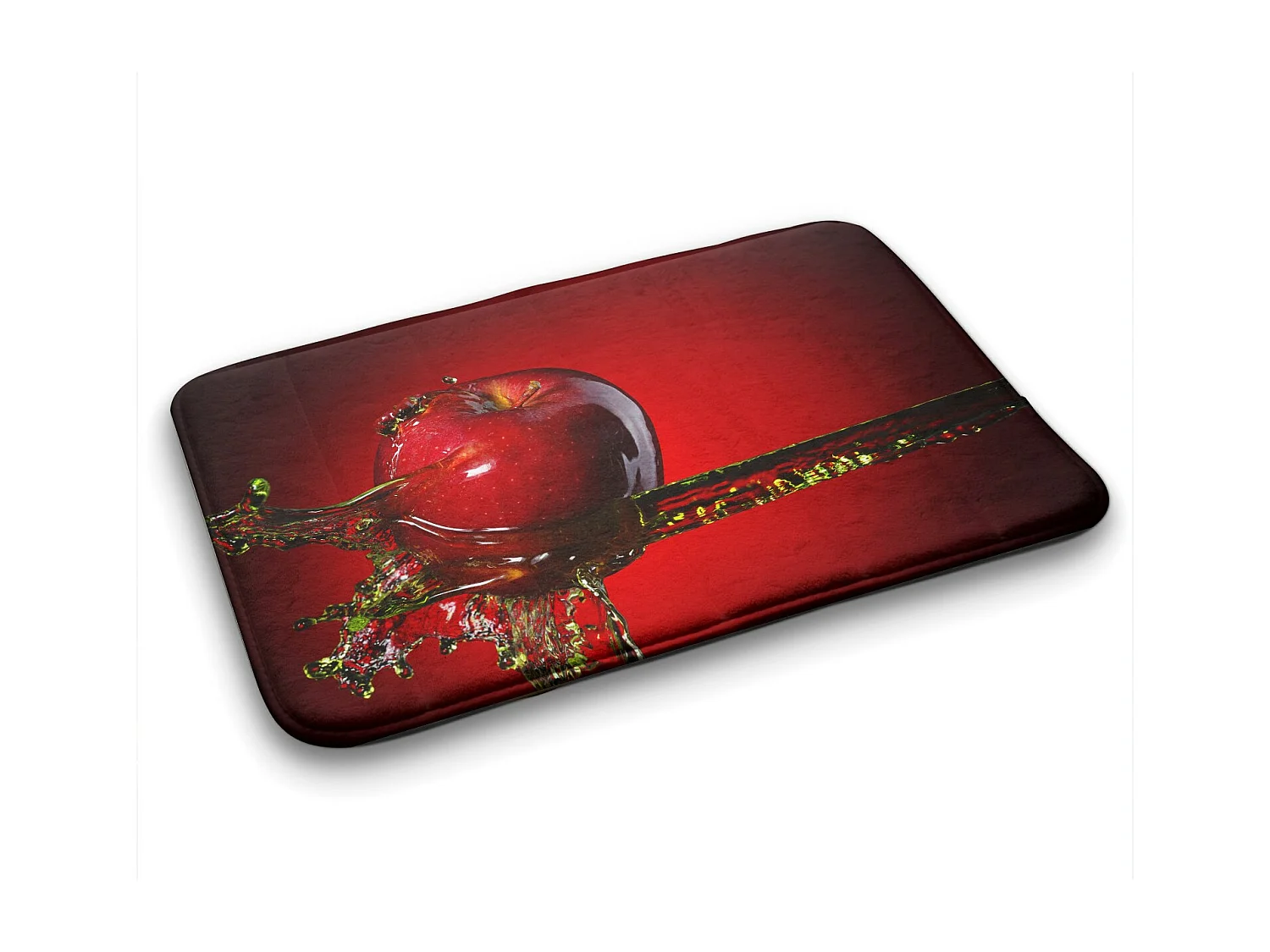 Tapis de salle de bain 90x60 cm - Tapis de salle de bain antidérapant Juicy Red Apple