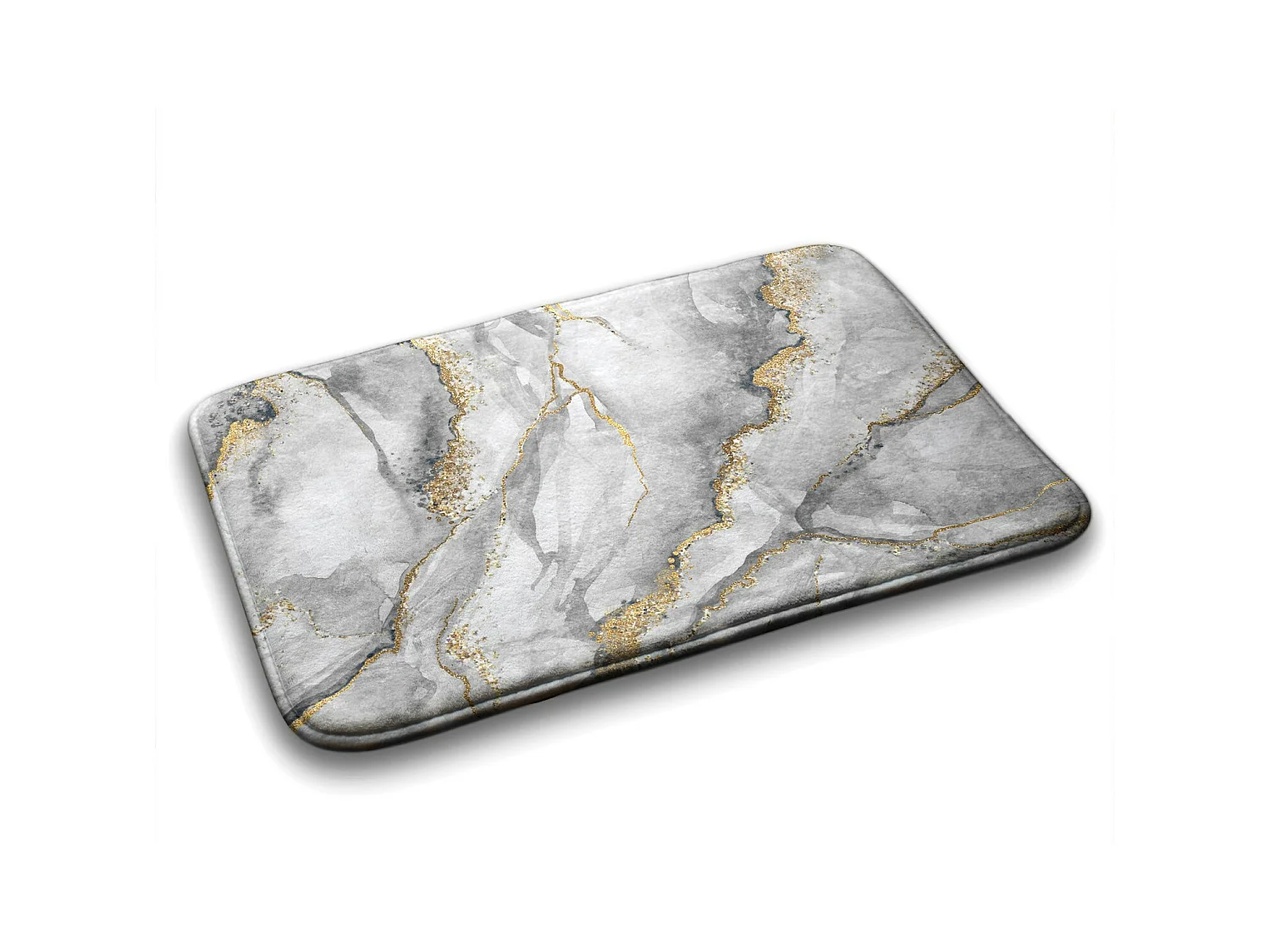 Zacht badkamertapijt 75x45 cm - Elegant grijs marmeren antislip badkamertapijt