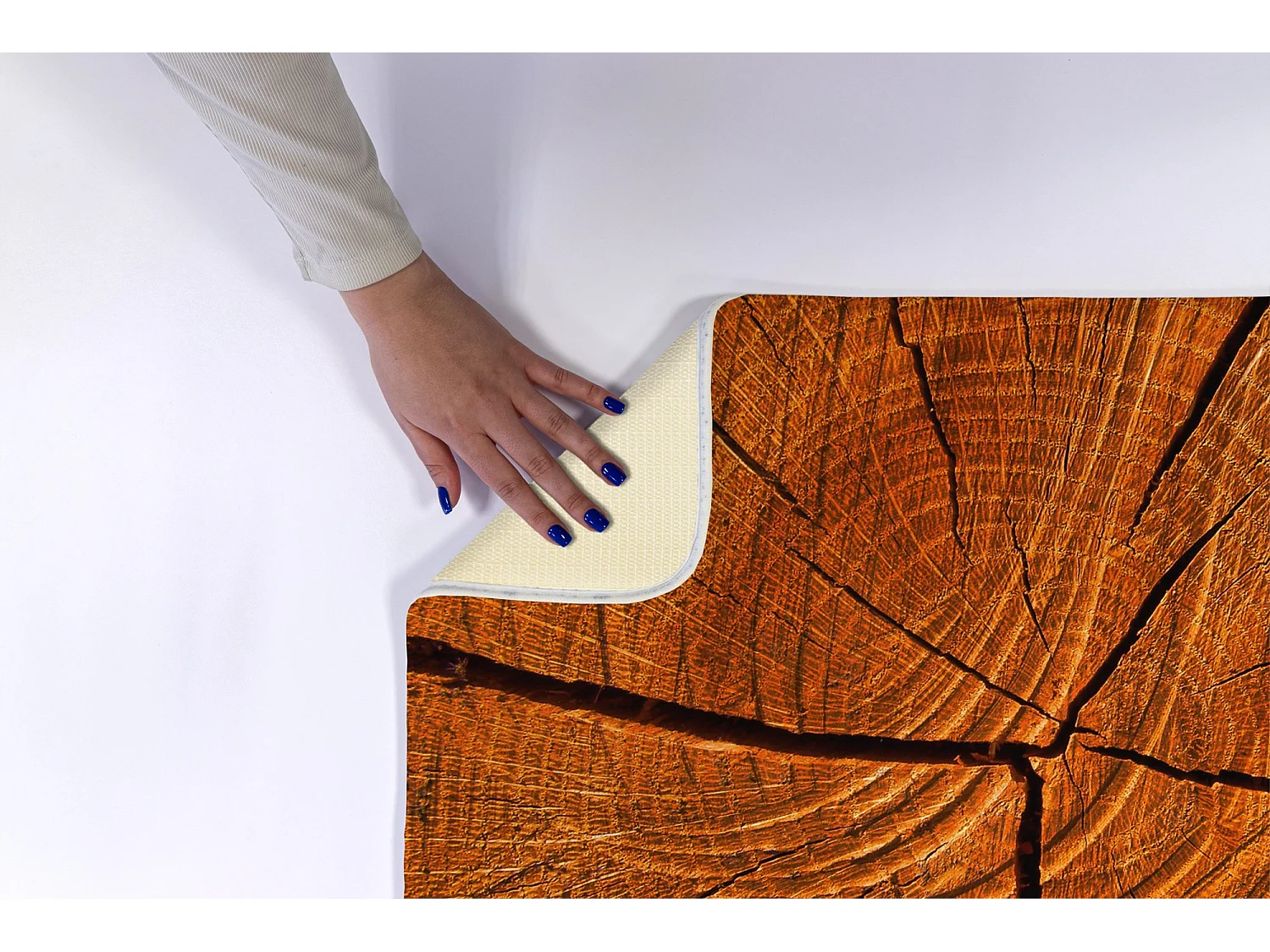 Moderner Badezimmerteppich 90x60 cm - Bequemer Badezimmerteppich Rustikaler Baumstamm