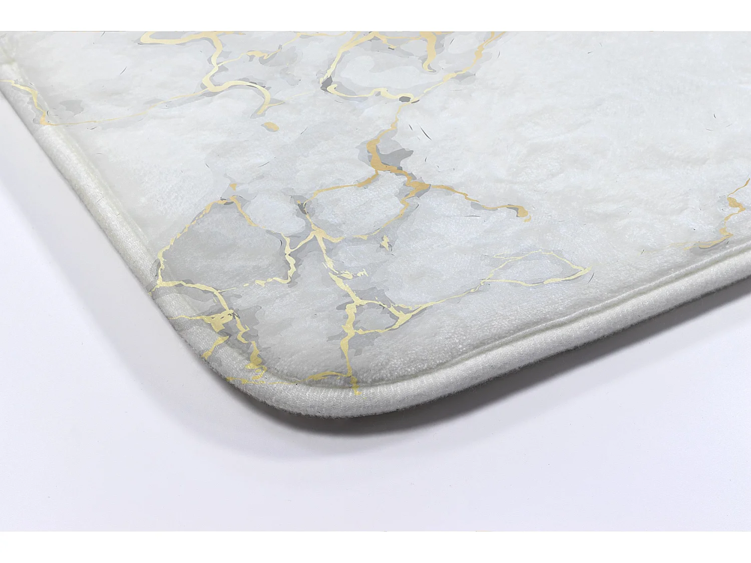 Tapis de salle de bain doux 75x45 cm - Tapis de salle de bain antidérapant Marbre clair