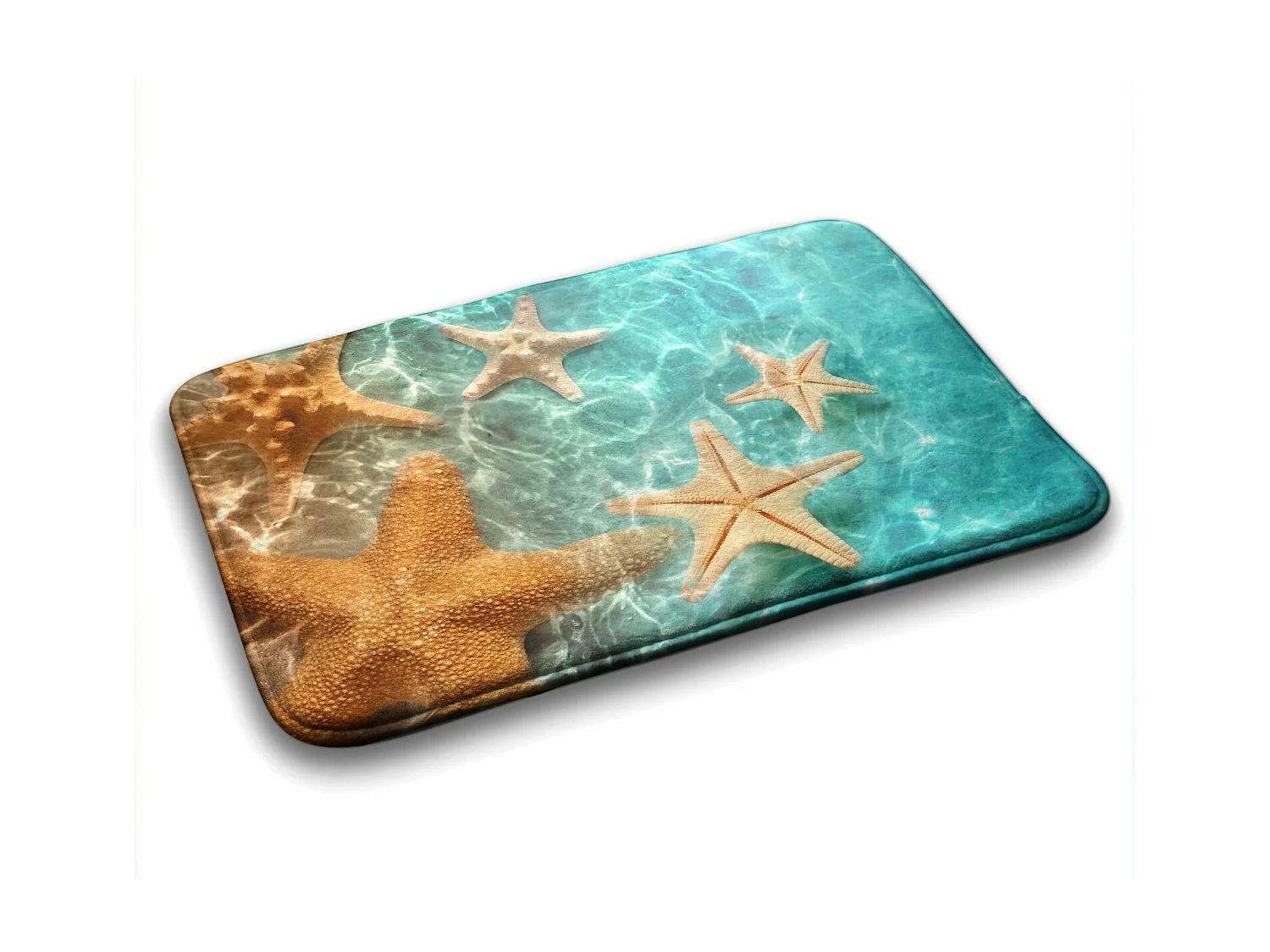 Tapis de salle de bain élégant 90x60 cm - Tapis de salle de bain moderne Étoile de mer