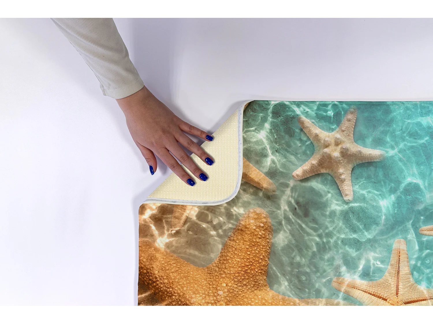 Tapis de salle de bain élégant 90x60 cm - Tapis de salle de bain moderne Étoile de mer