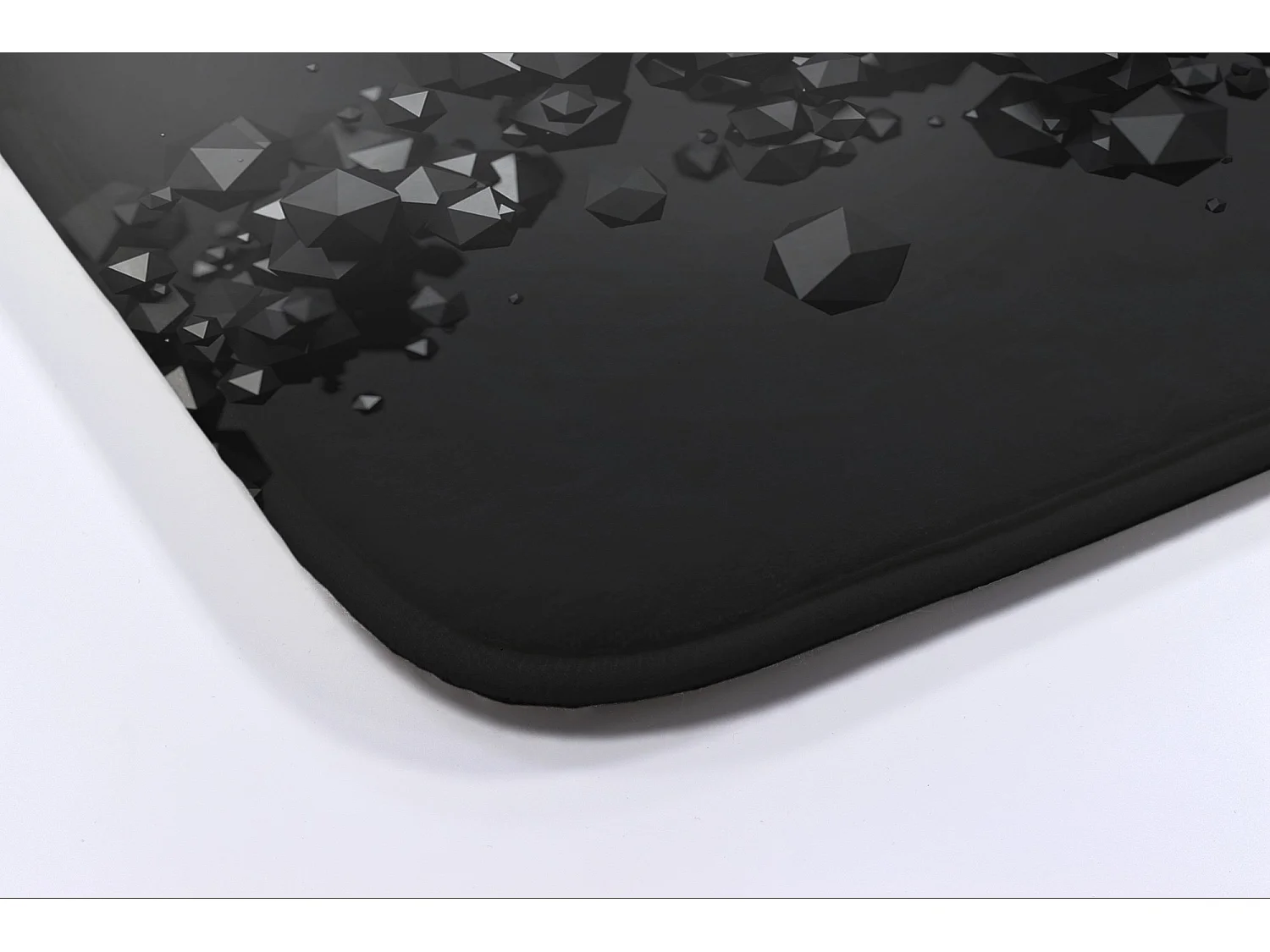 Stilvoller Badezimmerteppich 90x60 cm - Moderner Badezimmerteppich Geometrische schwarze Abstraktion