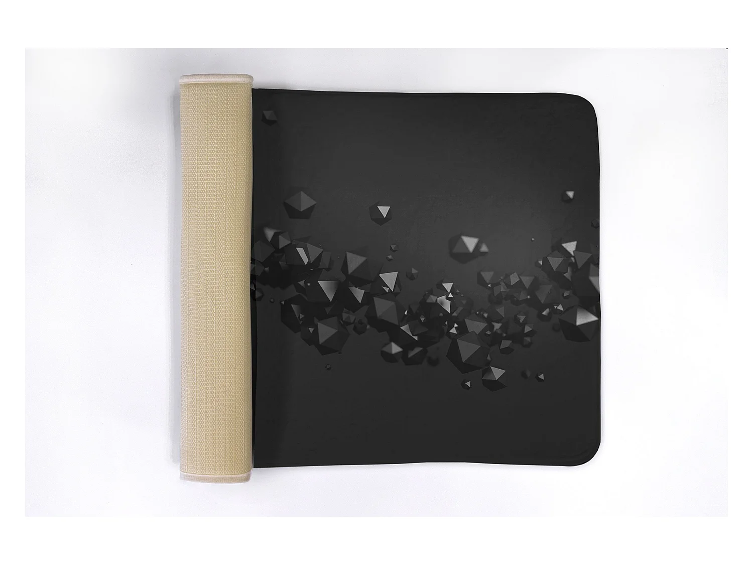 Tapis de salle de bain élégant 90x60 cm - Tapis de salle de bain moderne Abstraction noire géométrique