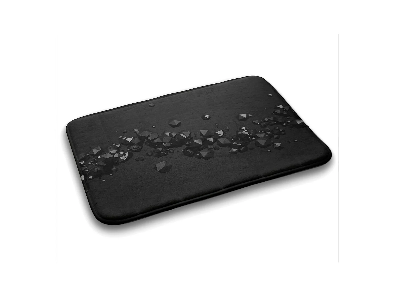 Tapis de salle de bain élégant 90x60 cm - Tapis de salle de bain moderne Abstraction noire géométrique