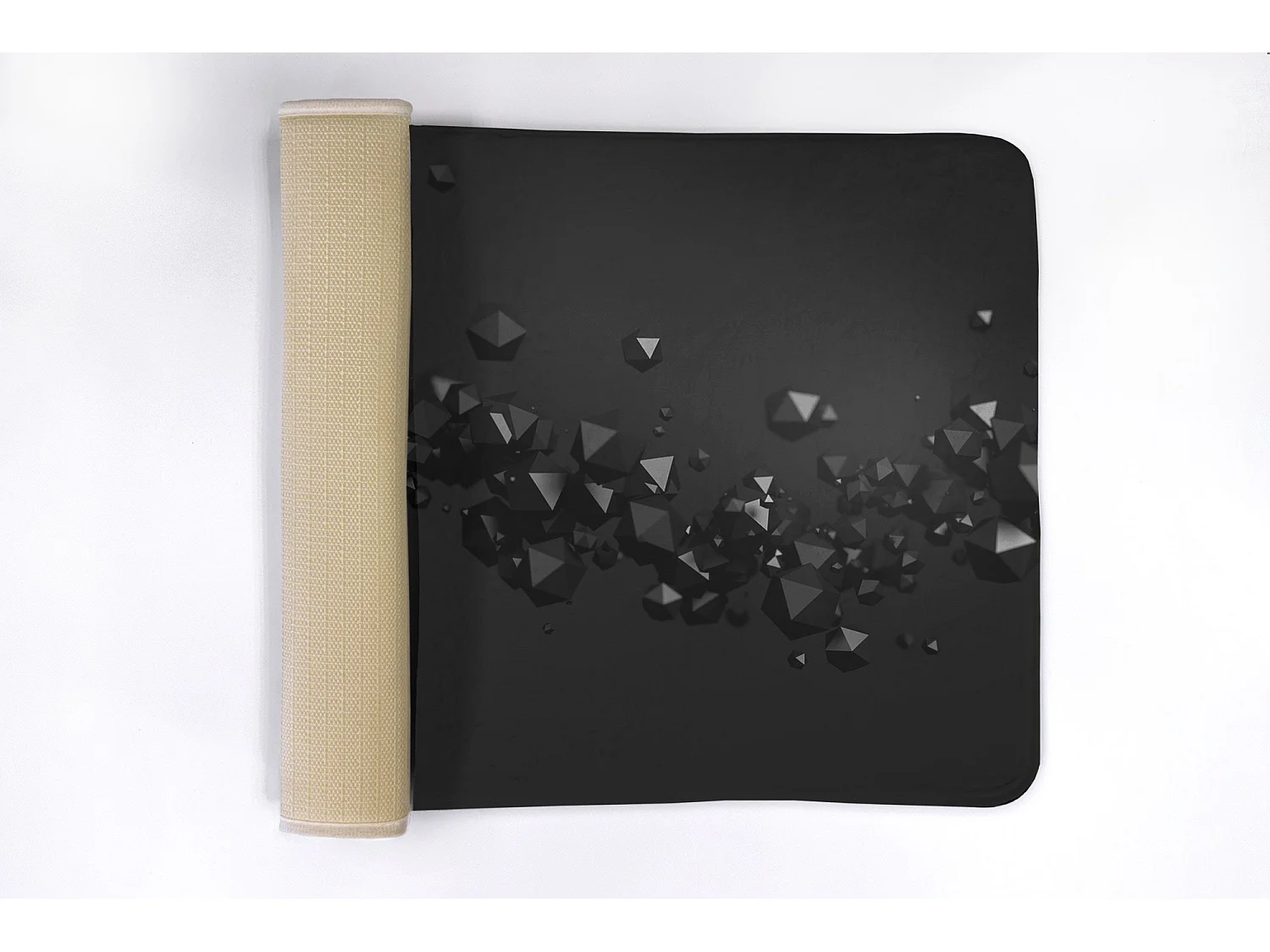 Stijlvol badkamerkleed 90x60 cm - Modern badkamerkleed Geometrische zwarte abstractie