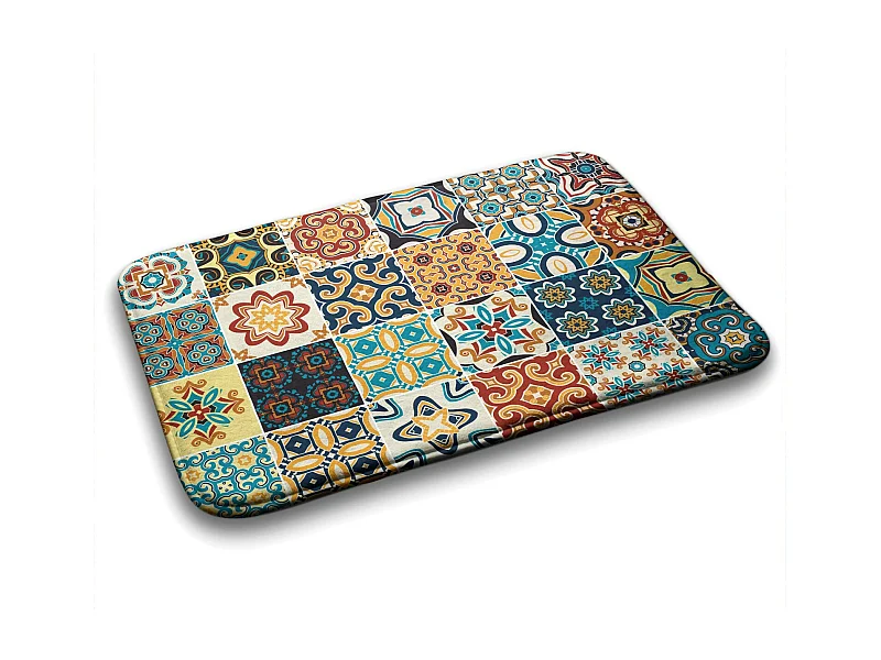 Alfombra de baño de lujo 90x60 cm - Alfombra de baño suave decorativa Azulejo