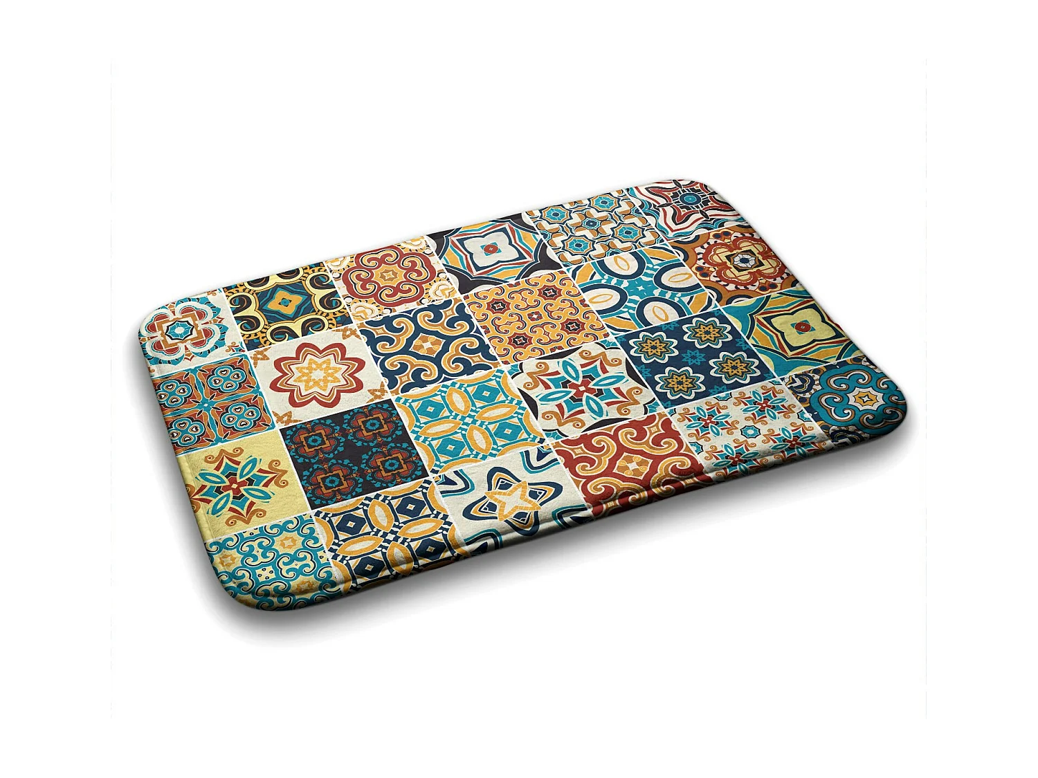 Alfombra de baño de lujo 90x60 cm - Alfombra de baño suave decorativa Azulejo