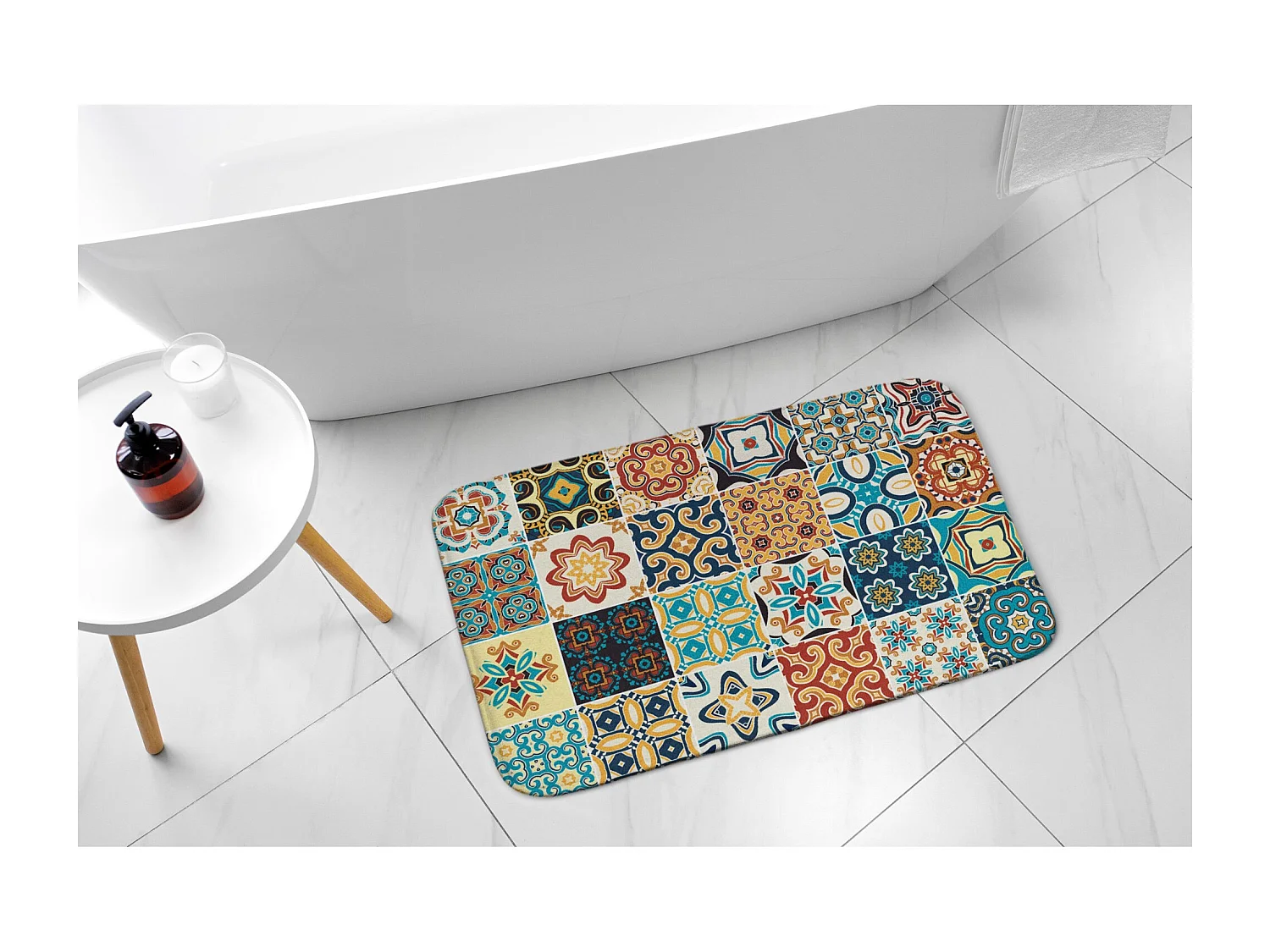 Luxuriöser Badezimmerteppich 90 x 60 cm – dekorative weiche Badematte von Azulejo