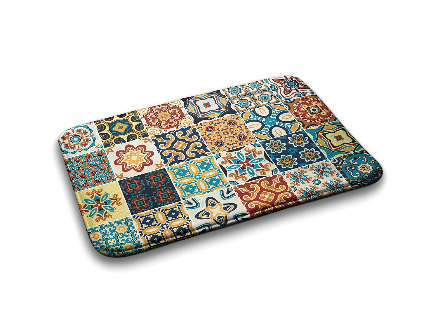 Luxe badkamerkleed 75x45 cm - Azulejo decoratieve zachte badmat