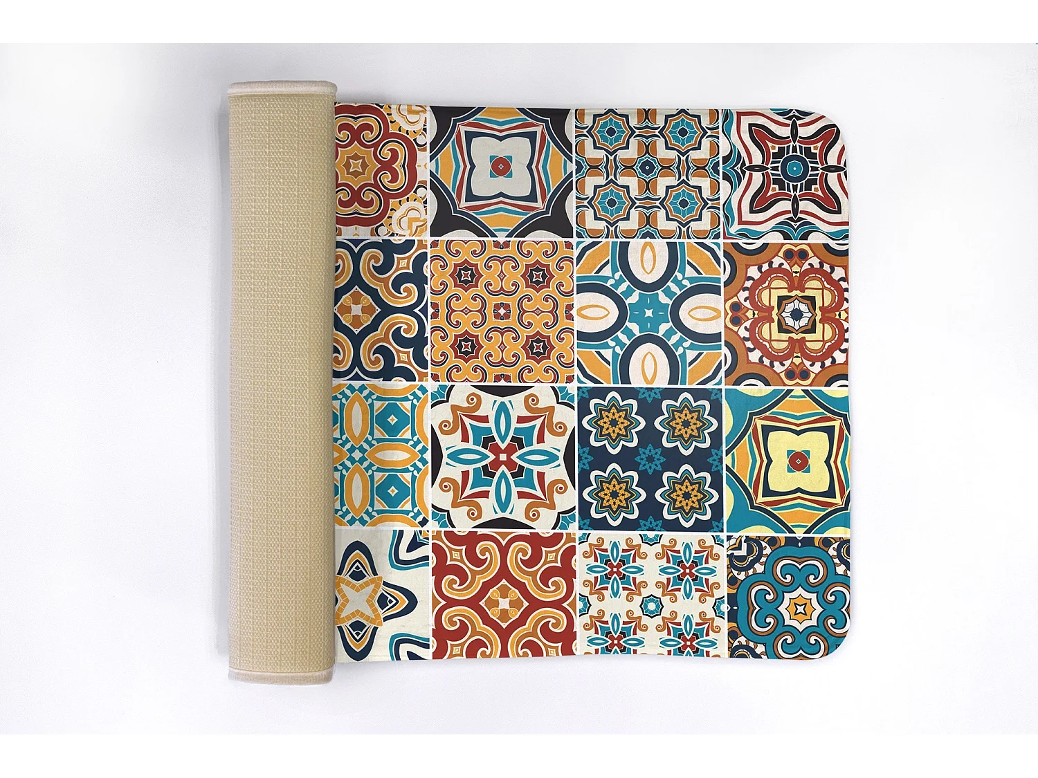 Luxe badkamerkleed 75x45 cm - Azulejo decoratieve zachte badmat