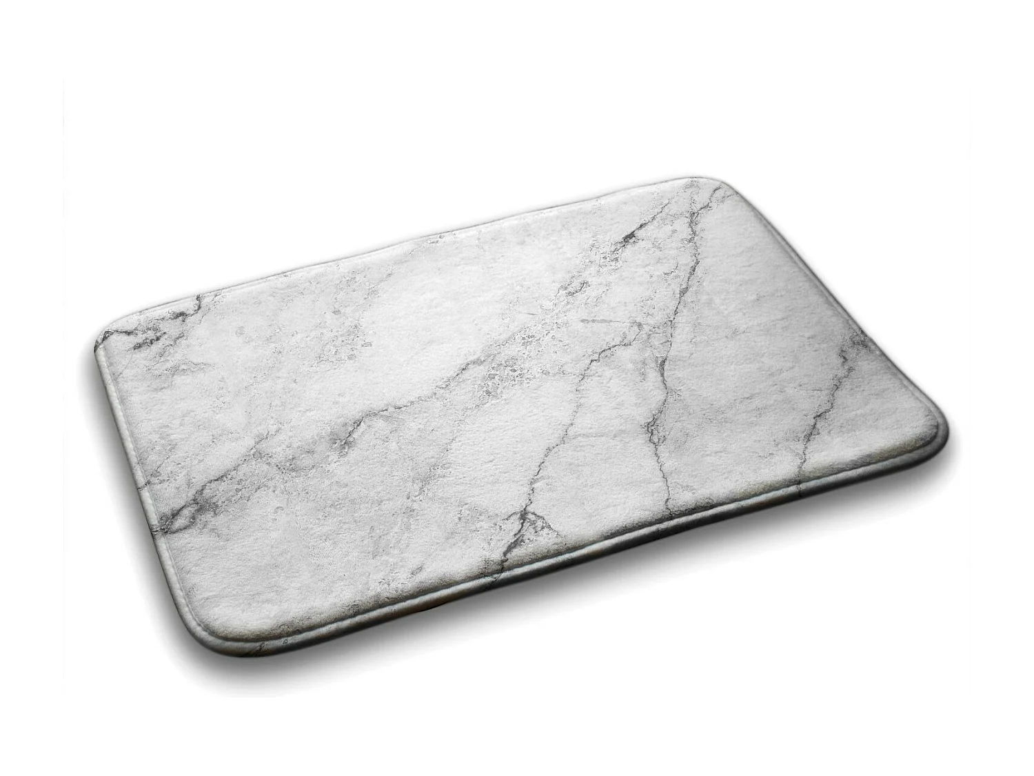 Luxuriöser Badezimmerteppich 90 x 60 cm – weiche Badematte aus reinem weißem Marmor