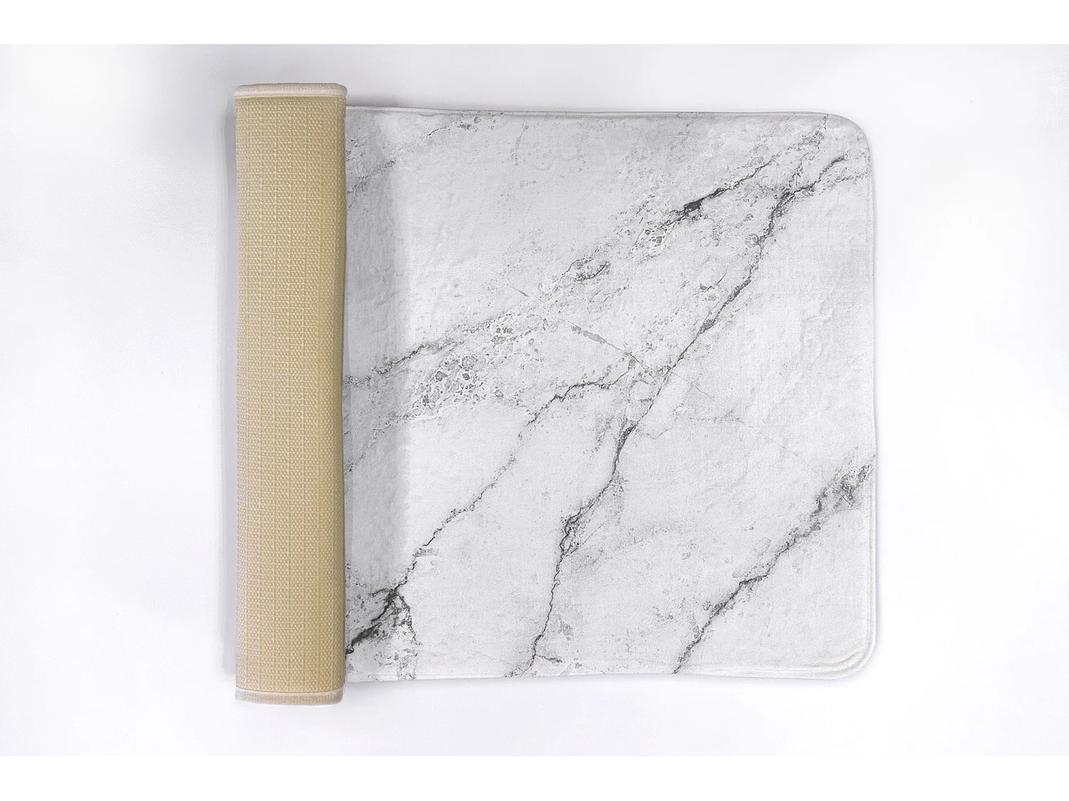 Luxuriöser Badezimmerteppich 90 x 60 cm – weiche Badematte aus reinem weißem Marmor